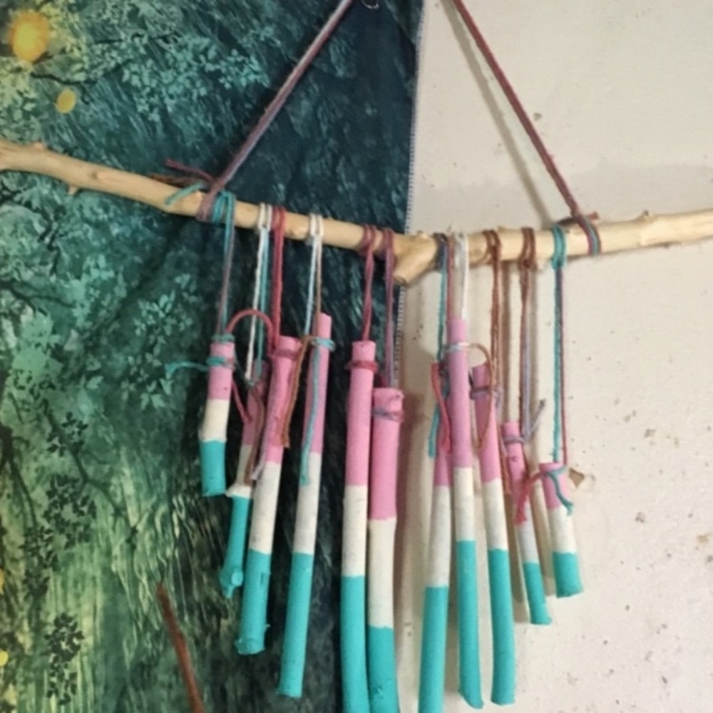 Boho decor heart shaped wall hanging